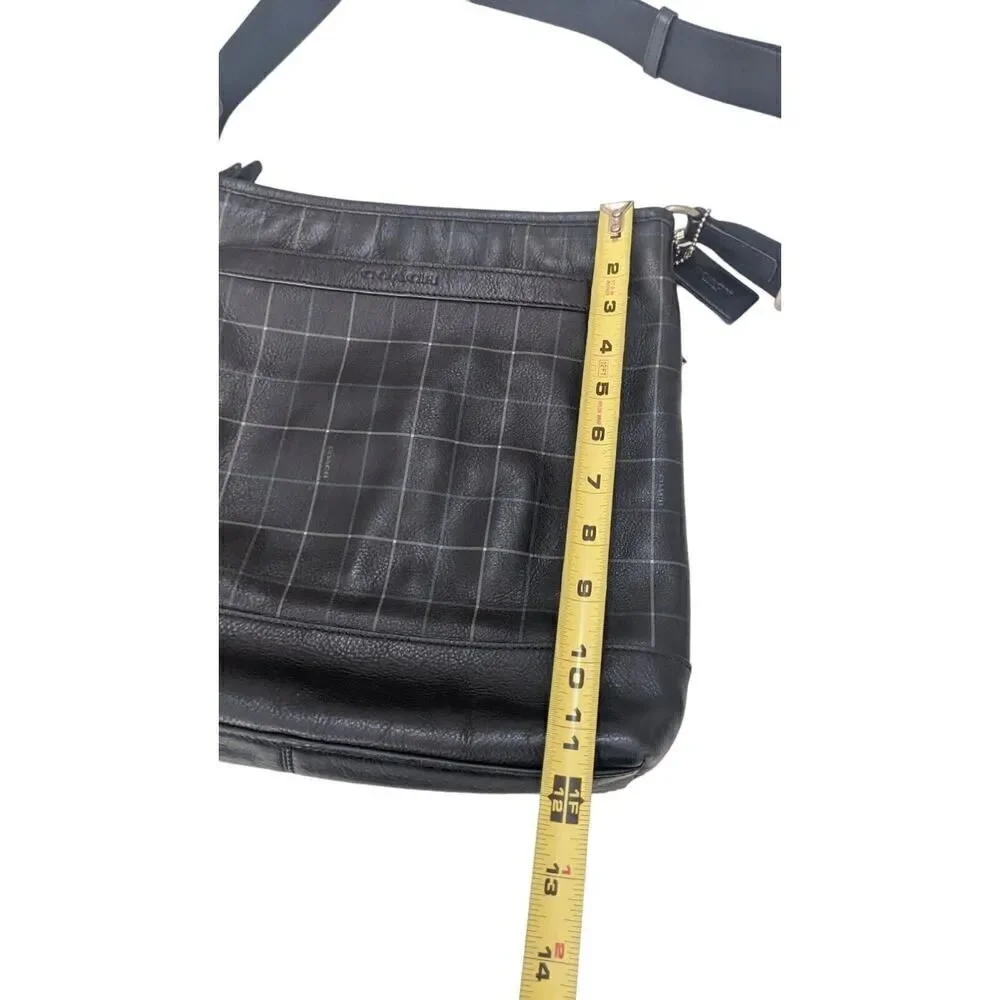 Coach Black Tattersall Leather Tech Messenger‎ Crossbody Bag F71757